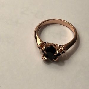Rose gold and black ring